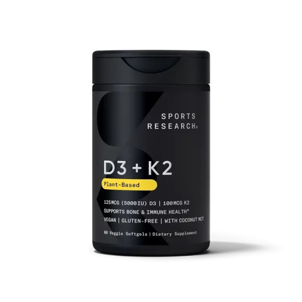Вітаміни та мінерали Sports Research Vitamin D3 + K2 5000 IU/100 mcg, 60 капсул