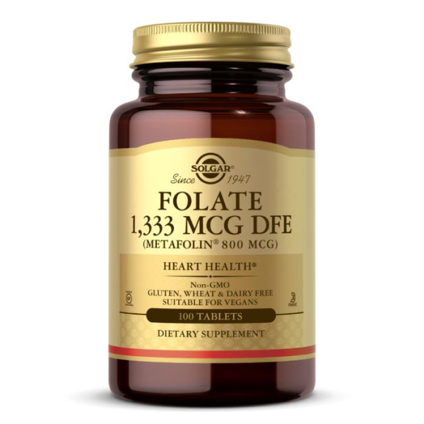 Вітаміни та мінерали Solgar Folate 1333 mcg (Metafolin 800 mcg), 100 таблеток