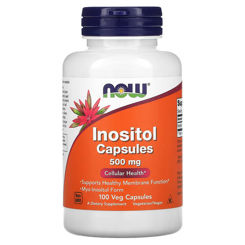 Вітаміни та мінерали NOW Inositol 500 mg, 100 вегакапсул