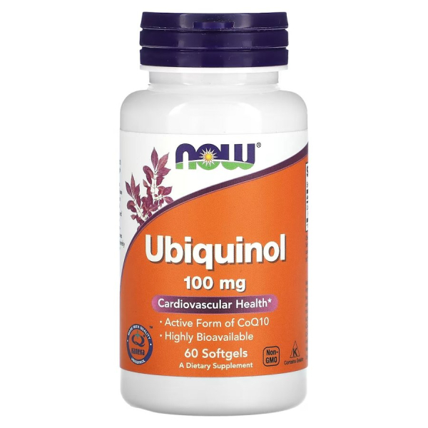 Натуральна добавка NOW Ubiquinol 100 mg, 60 капсул