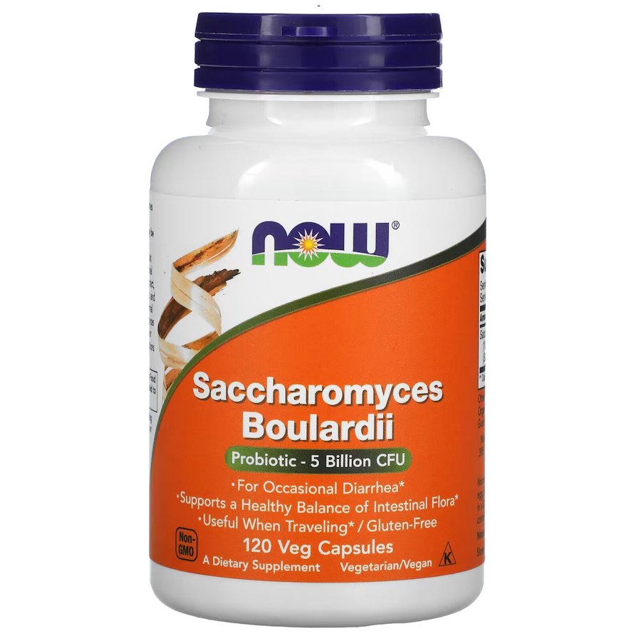 Пробіотики і пребіотики NOW Saccharomyces Boulardi, 120 вегакапсул