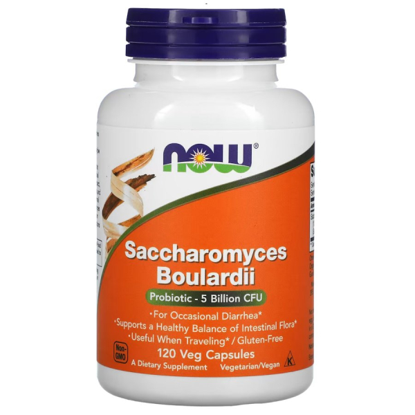 Пробіотики і пребіотики NOW Saccharomyces Boulardi, 120 вегакапсул