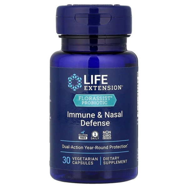 Пробіотики і пребіотики Life Extension FLORASSIST Probiotic Immune & Nasal Defense, 30 вегакапсул