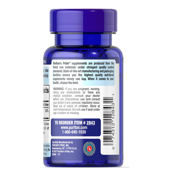 Витамины и минералы Puritan's Pride Folic Acid 800 mcg, 250 таблеток. Фото 3