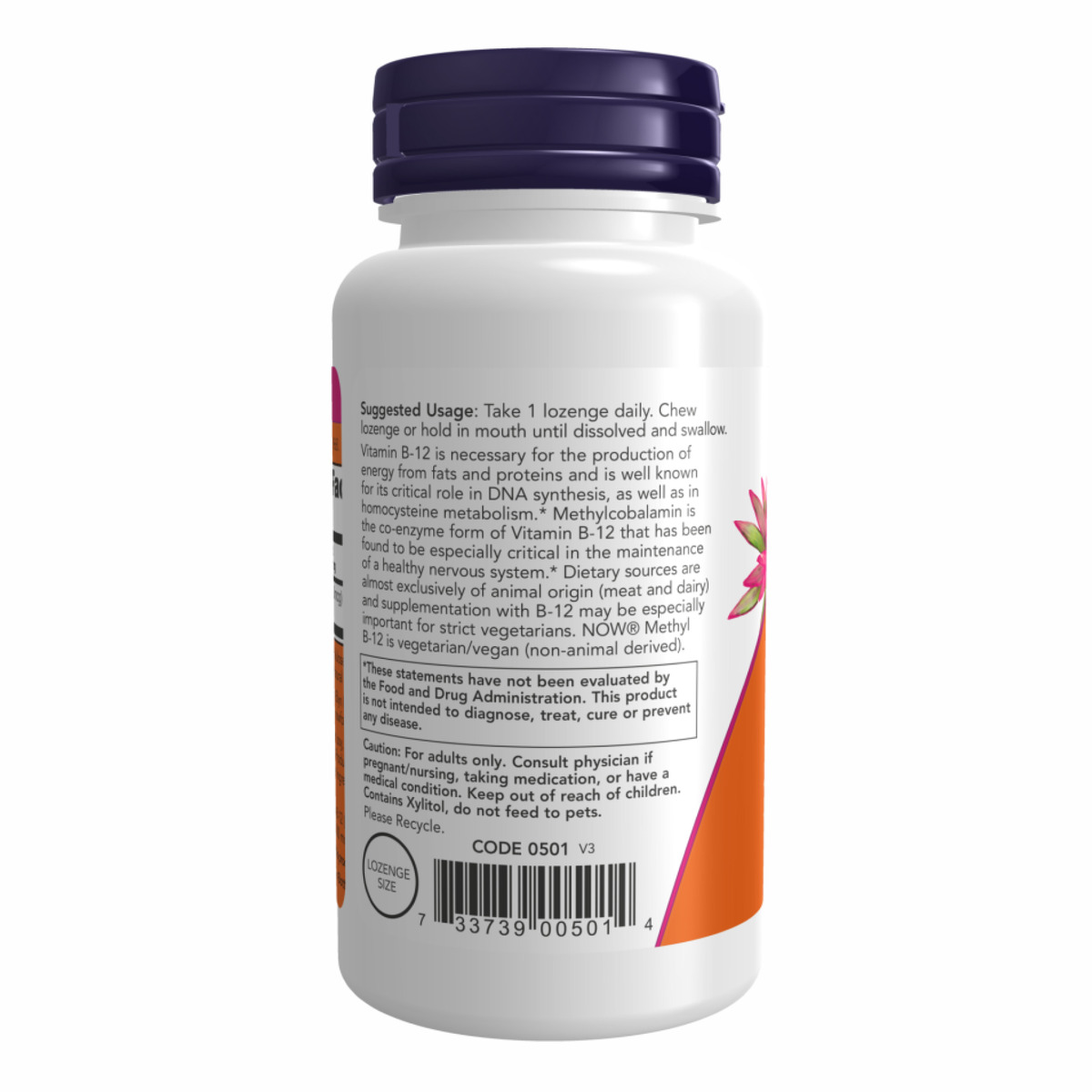 Methyl B-12 10000mcg - 60 lozenges. Фото 3