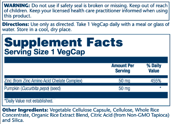 Zinc 50mg - 100 vcaps. Фото 2