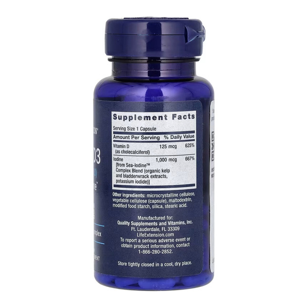 Vit D3 with Sea-Iodine™ 125 mcg (5000 IU) - 60 caps. Фото 2