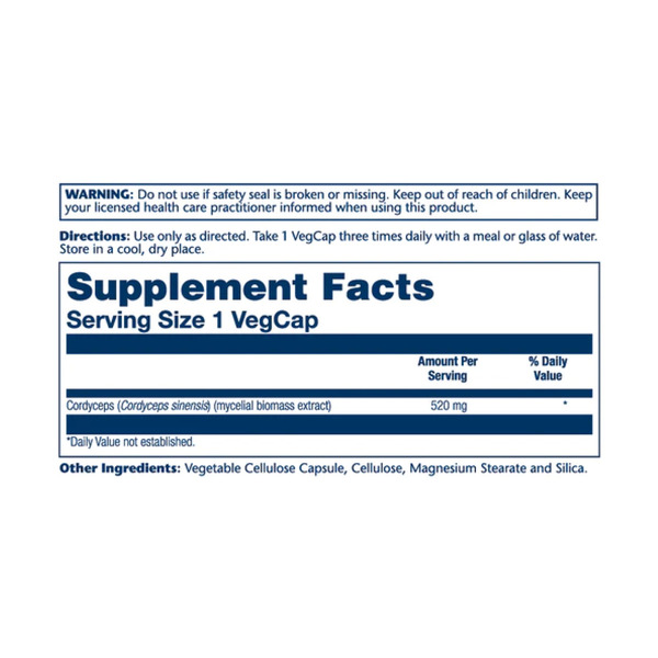 Cordyceps Mushroom 520mg - 100 vcaps. Фото 2