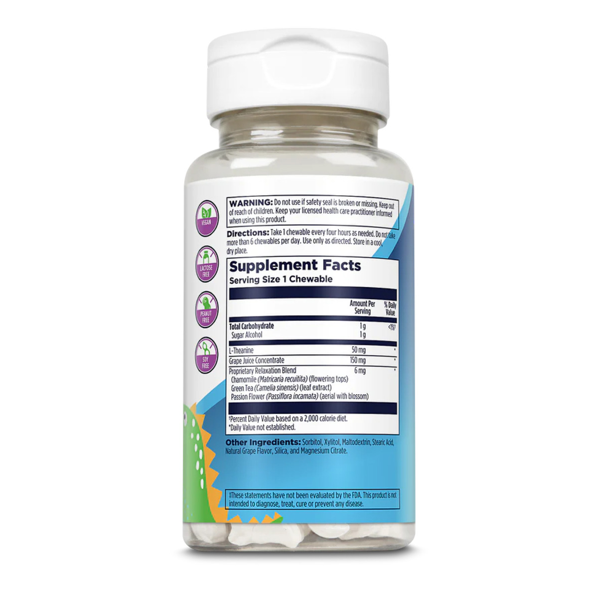 Relax-a-Saurus - 30 chewable Grape. Фото 2