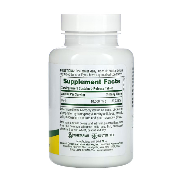 Biotin 10000 mcg - 90 tabs. Фото 2