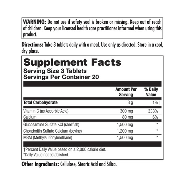 Glucosamine Chondroitin MSM - 60 tabs. Фото 2