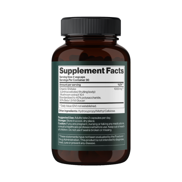 Shiitake Mushroom 1000 mg - 60 vegcaps. Фото 2