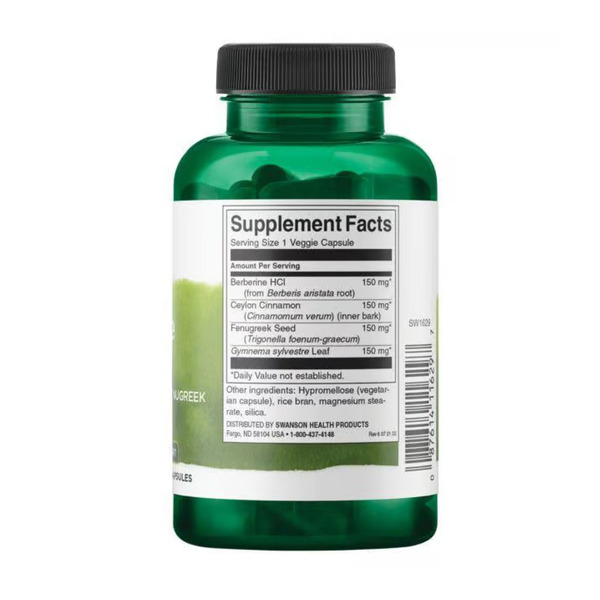 Berberine Complex with Cinnamon Gymnema & Fenugreek - 90 vcaps. Фото 2