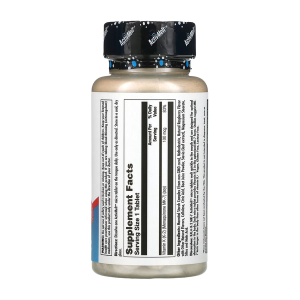 K-2 MK-7 ActivMelt 100 mcg - 60 tabs. Фото 2