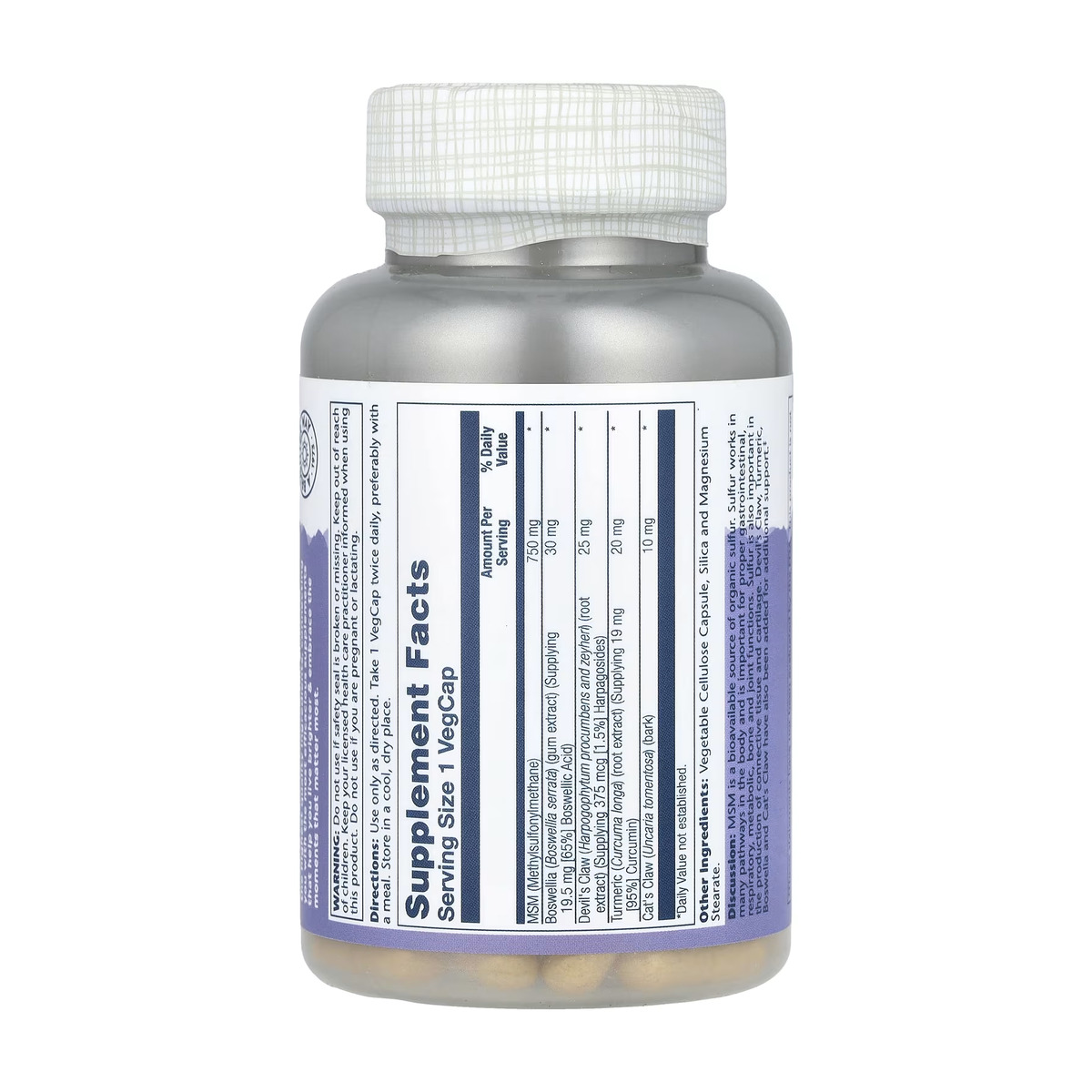 MSM 750mg - 90 cap. Фото 2
