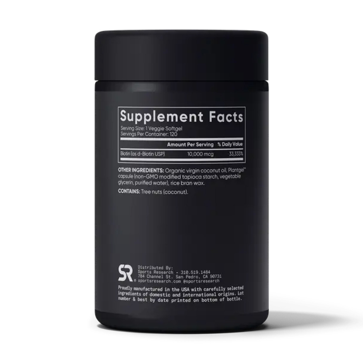 Biotin 10,000mcg - 120 veg softgels. Фото 2