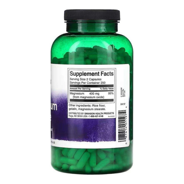 Magnesium Oxide 200mg - 500 caps. Фото 2