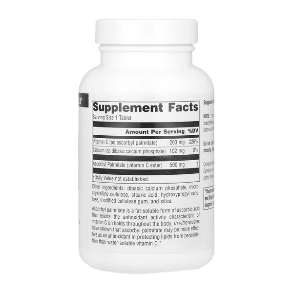 Ascorbyl Palmitate 500mg - 90 tabs. Фото 2