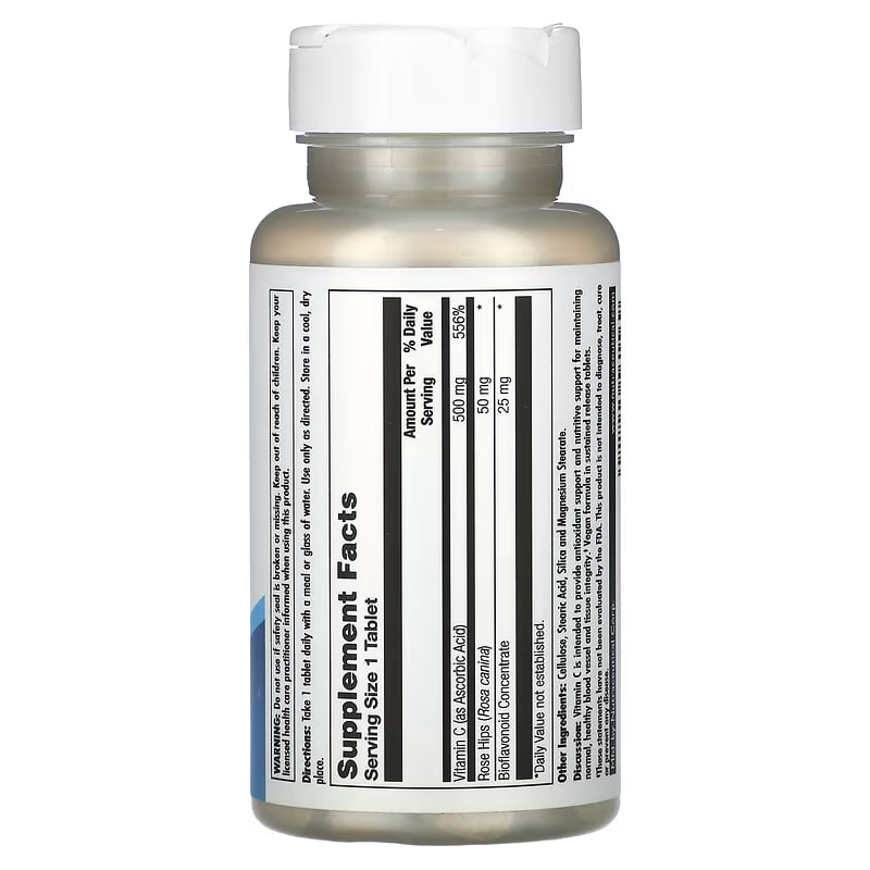 C 500 + Rose Hips & Bioflavonioids Sustained Release - 100 tabs. Фото 2