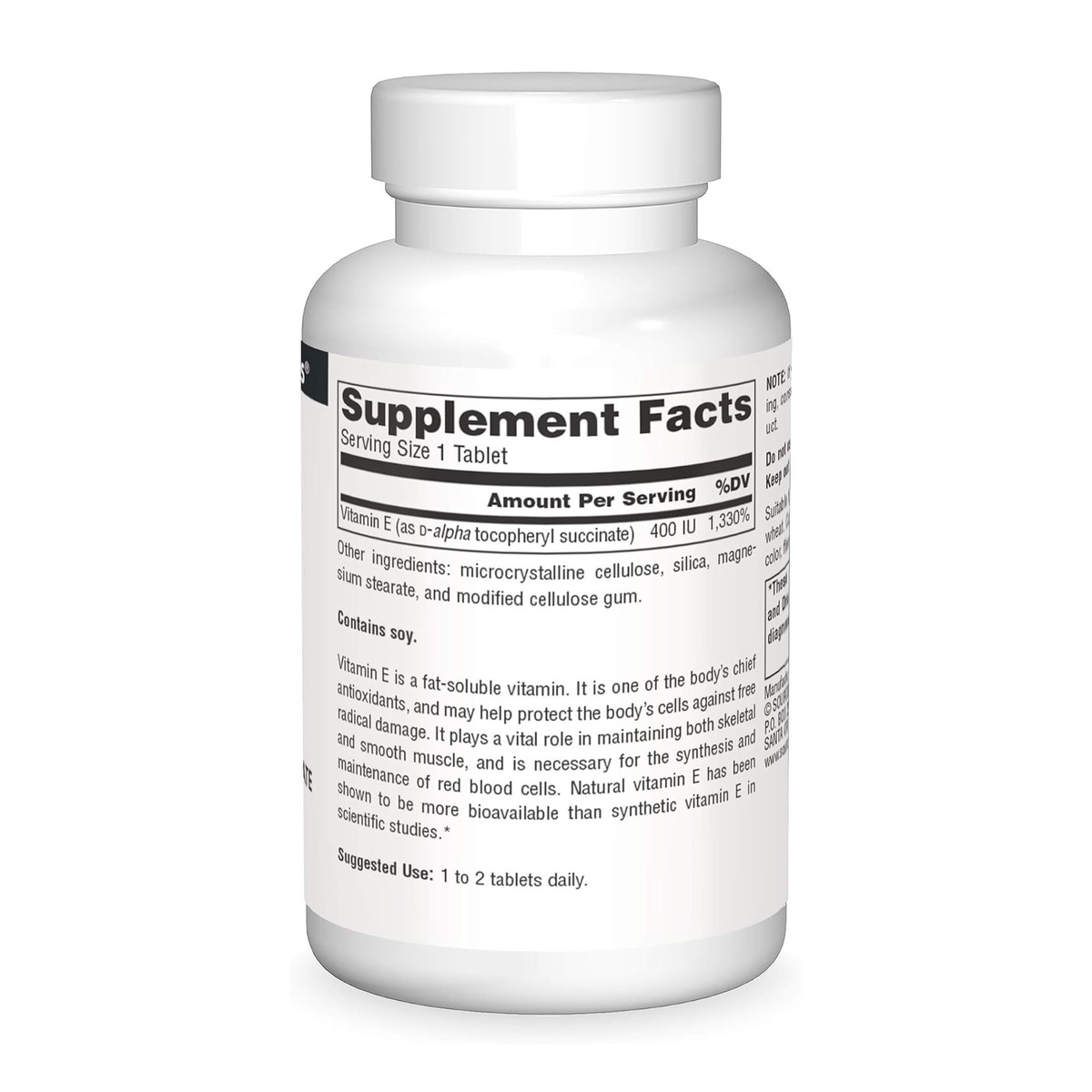 Vitamin E 400 IU D-Alpha Tocopherol - 100 tabs. Фото 2