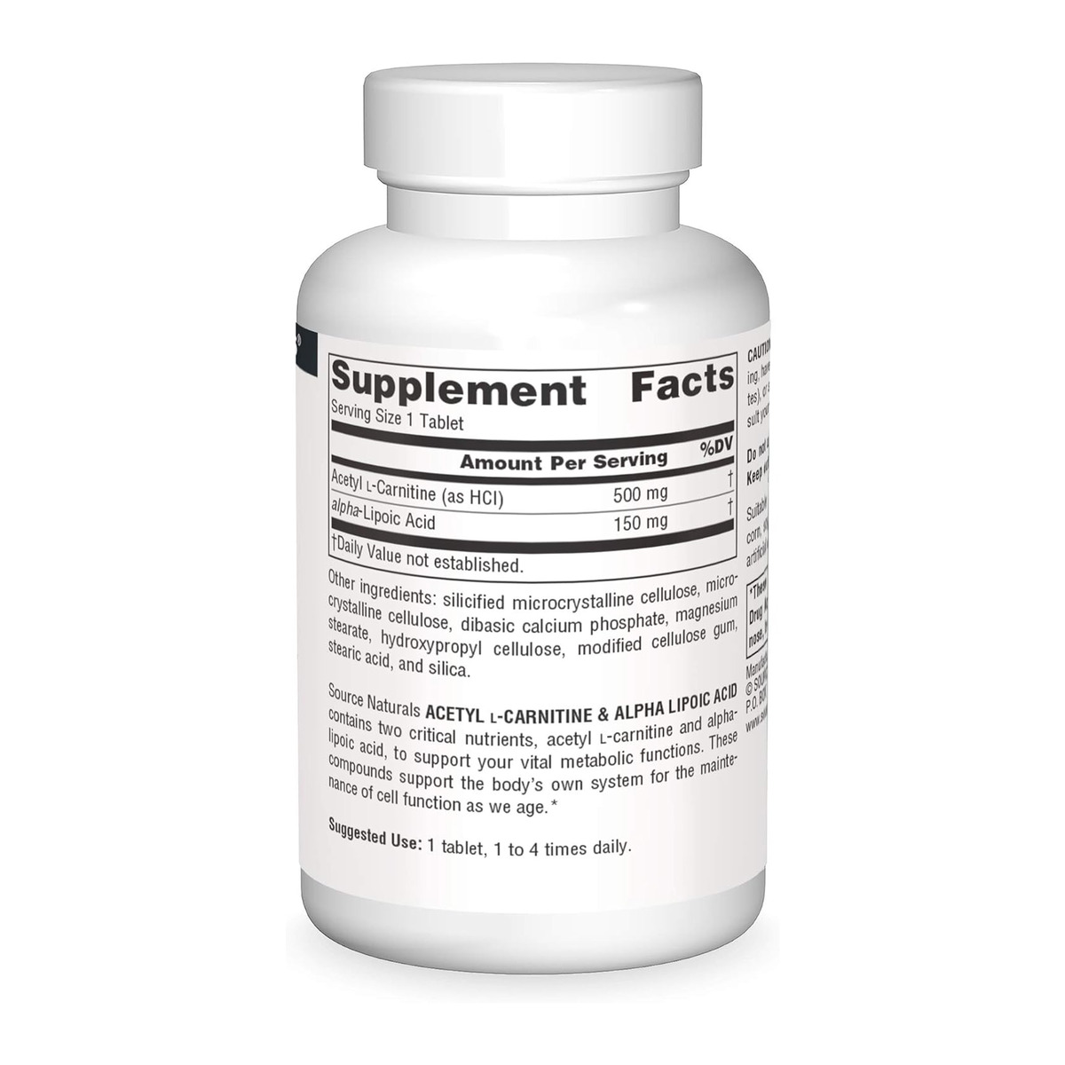 Acetyl L-Carnitine & Alpha-Lipoic Acid 650 mg - 30 tabs. Фото 2