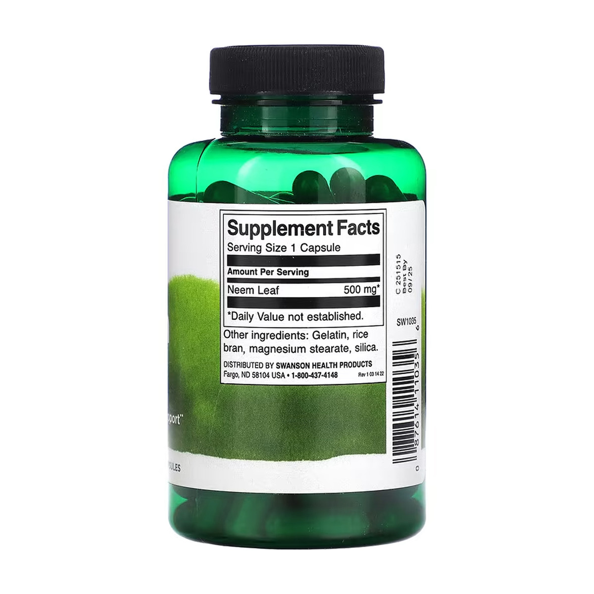 Neem Leaf 500 mg - 100 caps. Фото 2