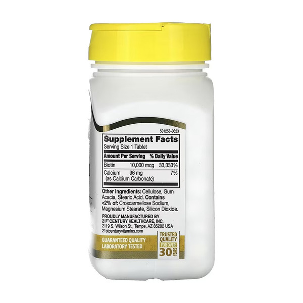 Biotin 10,000 mcg - 360 tabs. Фото 2