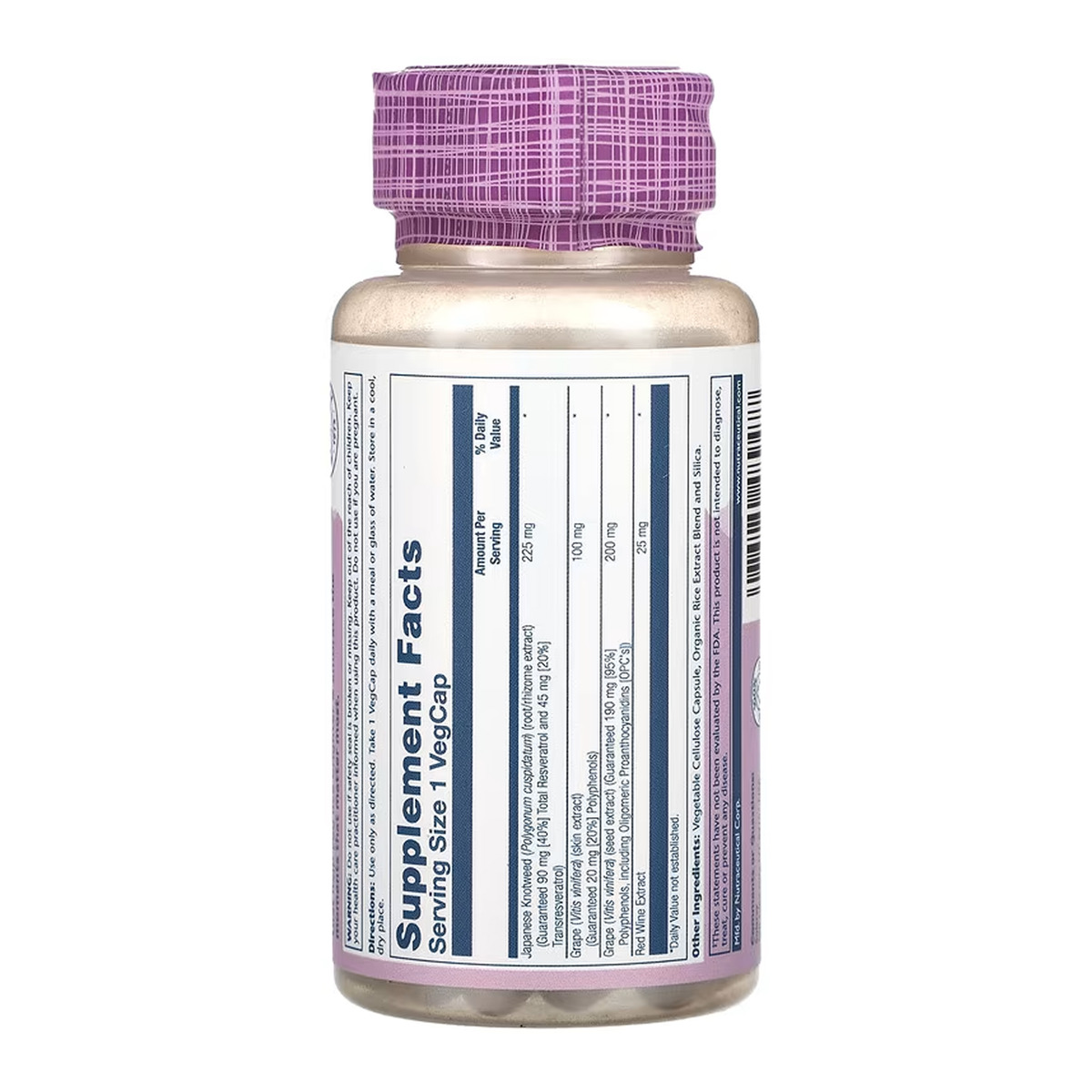 Triple Strength Resveratrol 225mg - 60 vcaps. Фото 2