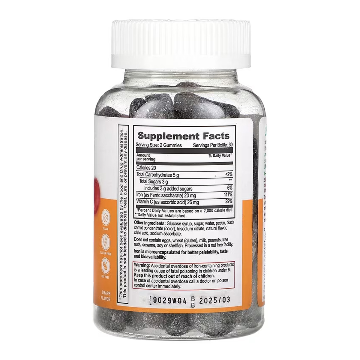 Iron + Vitamin C Adult - 60 gummies. Фото 2