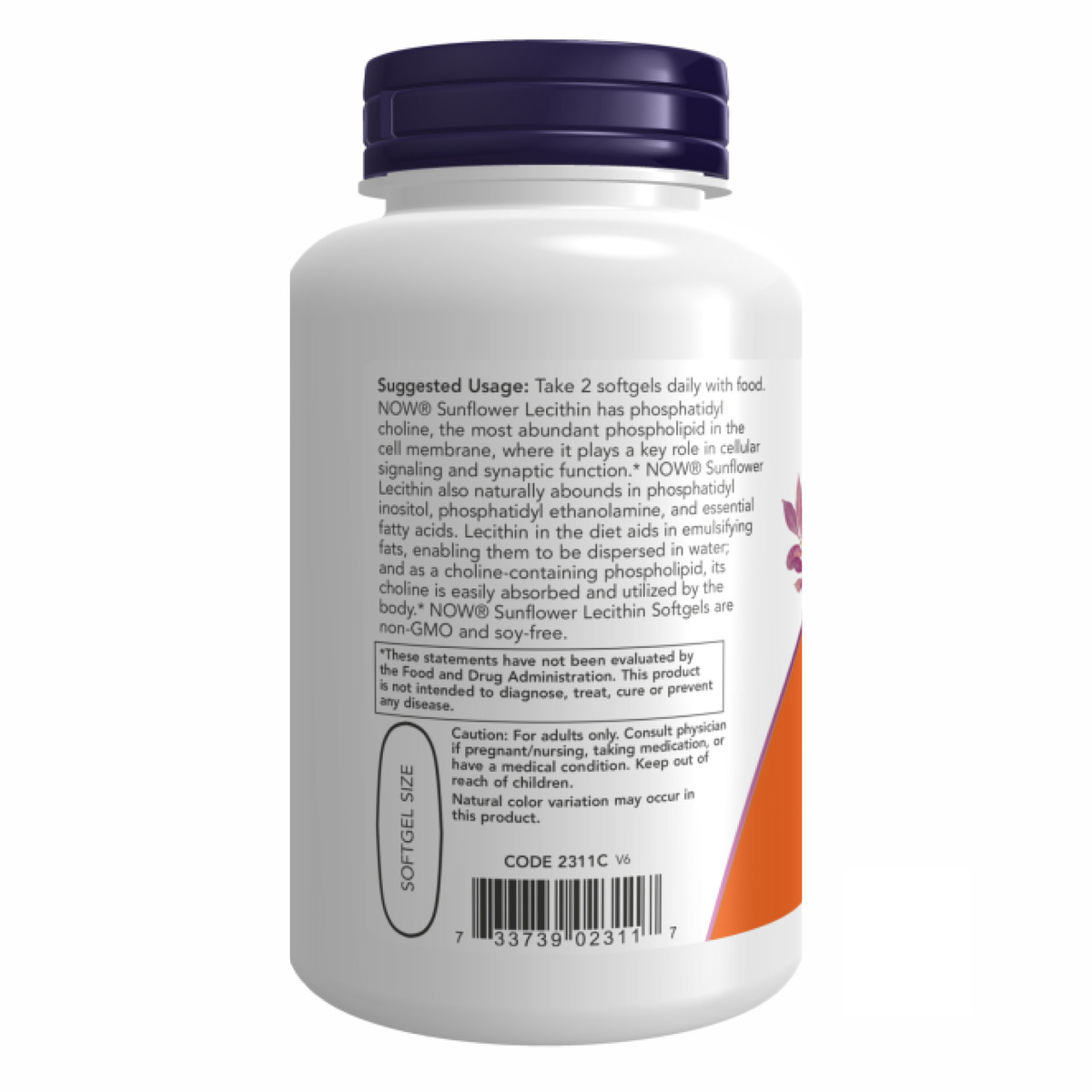 Sunflower Lecithin 1200 mg - 100 sgels. Фото 3