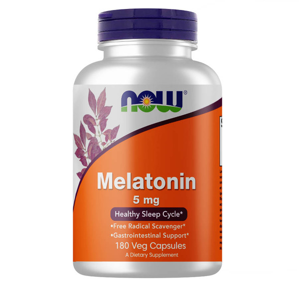 Натуральная добавка NOW Melatonin 5 mg, 180 вегакапсул