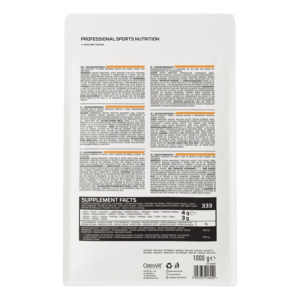 Креатин OstroVit Creatine Monohydrate, 1 кг. Фото 2