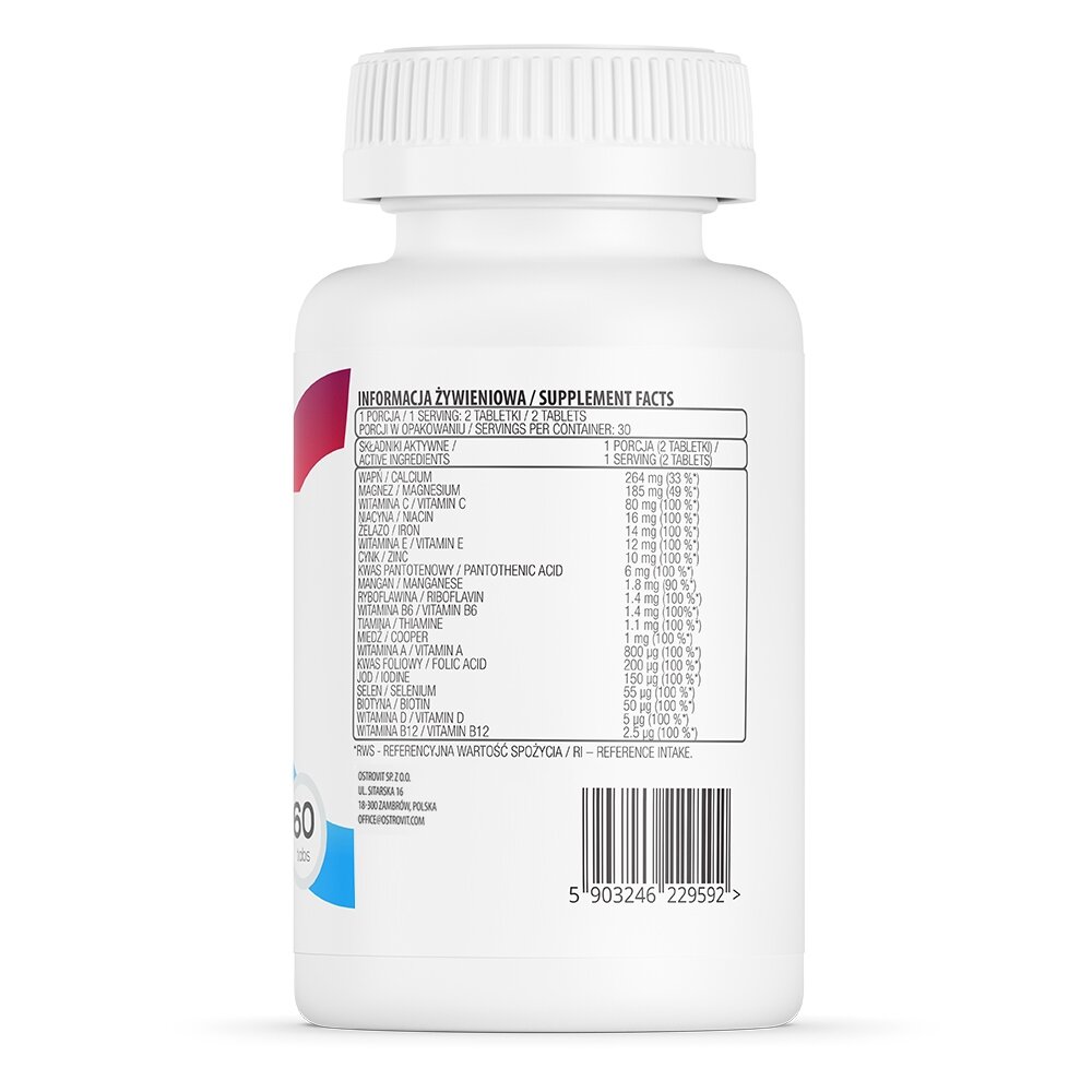 Вітаміни та мінерали OstroVit 100% Vit & Min, 90 таблеток. Фото 2