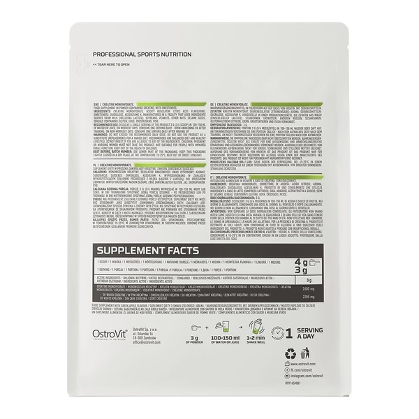 Креатин OstroVit Creatine Monohydrate, 300 грамм. Фото 11