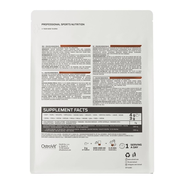 Креатин OstroVit Creatine Monohydrate, 300 грамм. Фото 13
