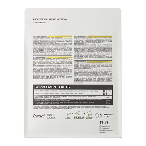 Креатин OstroVit Creatine Monohydrate, 300 грамм. Фото 15