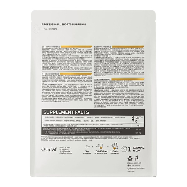 Креатин OstroVit Creatine Monohydrate, 300 грамм. Фото 17