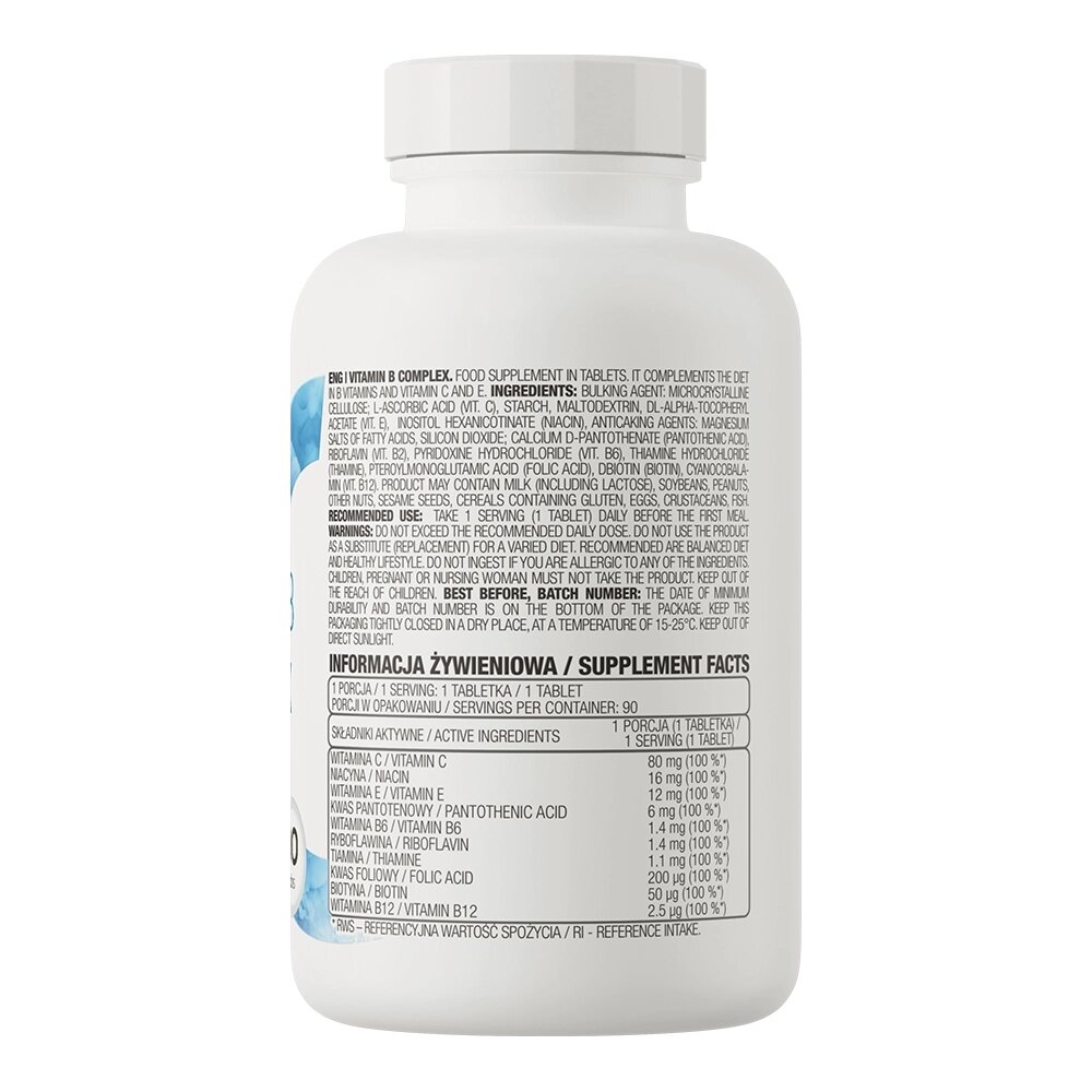 Вітаміни та мінерали OstroVit Vitamin B Complex, 90 таблеток. Фото 2