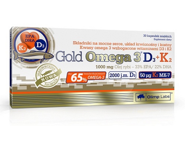 Жирні кислоти Olimp Sport Nutrition Gold Omega 3 D3 + K2, 30 капсул