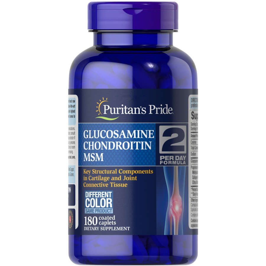 Препарат для суставов и связок Puritan's Pride Glucosamine Chondroitin MSM 2 Per Day Formula, 180 каплет