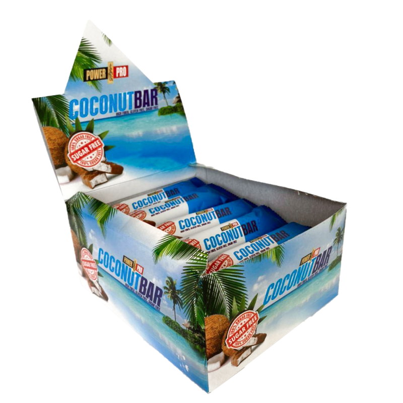 Батончик Power Pro Coconut Bar Sugar Free, 20*50 грам кокос. Фото 2