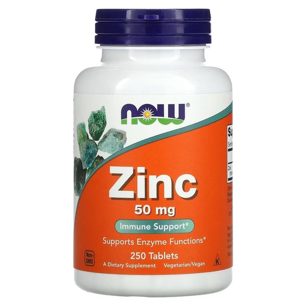 Витамины и минералы NOW Zinc 50 mg, 250 таблеток