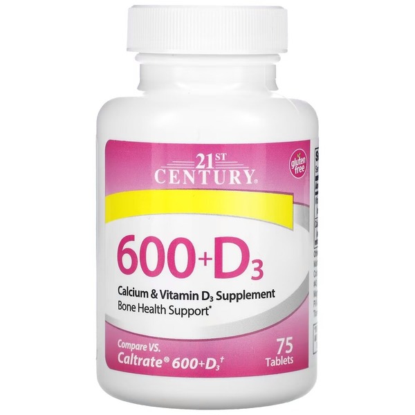 Вітаміни та мінерали 21st Century Calcium 600 mg + D3 800 IU, 75 каплет
