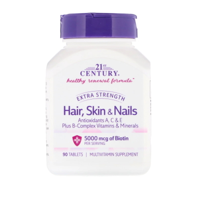 Витамины и минералы 21st Century Hair Skin & Nails Extra Strength, 90 таблеток
