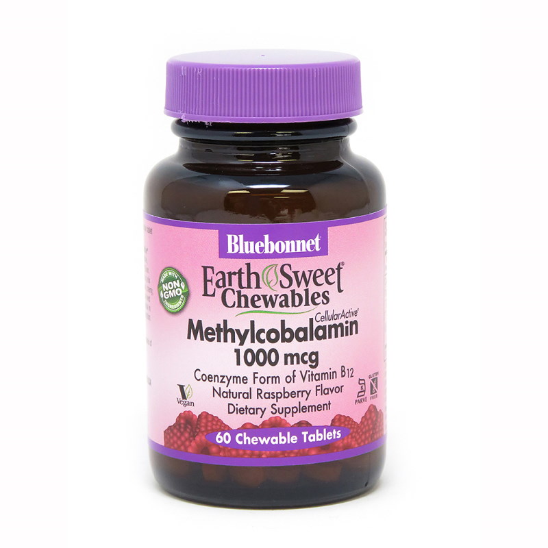 Витамины и минералы Bluebonnet Nutrition Earth Sweet Chewables Methylcobalamin 1000 mcg, 60 жевательных таблеток
