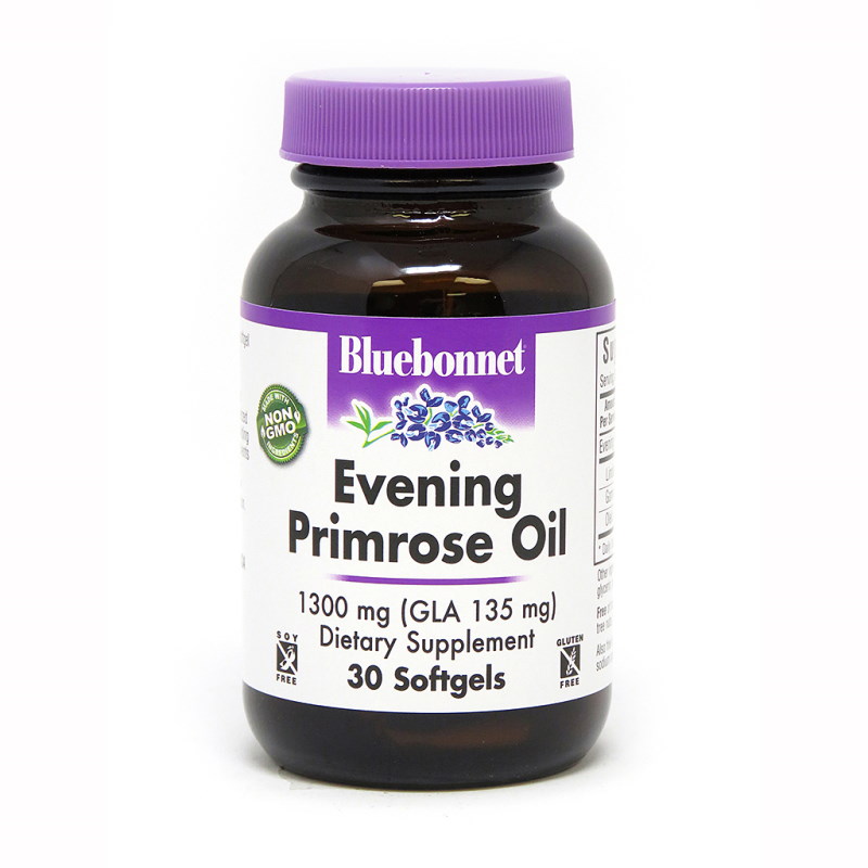 Жирні кислоти Bluebonnet Nutrition Evening Primrose Oil 1300 mg, 30 капсул