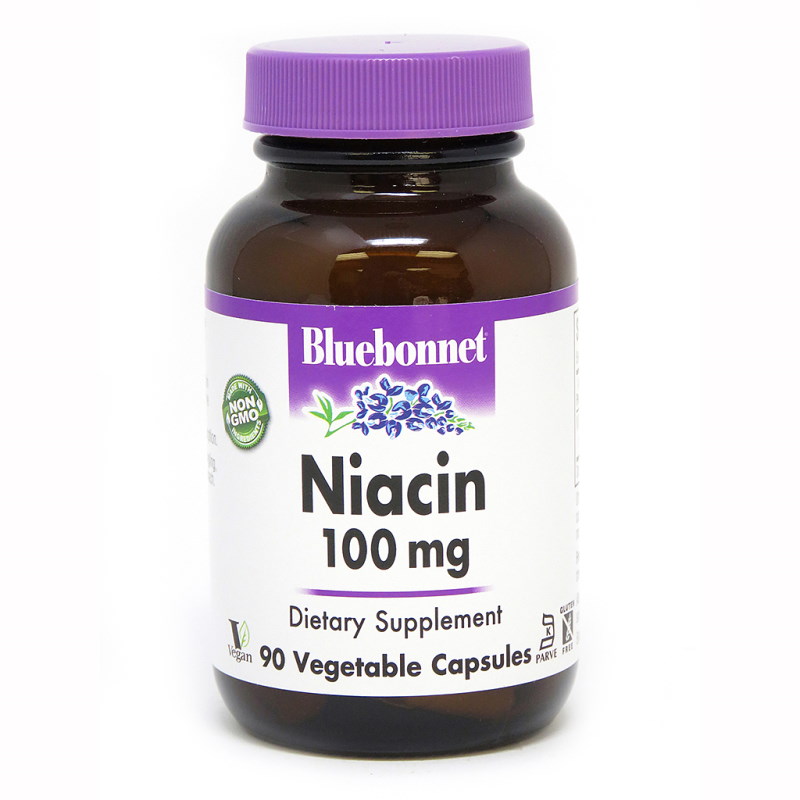 Вітаміни та мінерали Bluebonnet Nutrition Niacin 100 mg, 90 вегакапсул