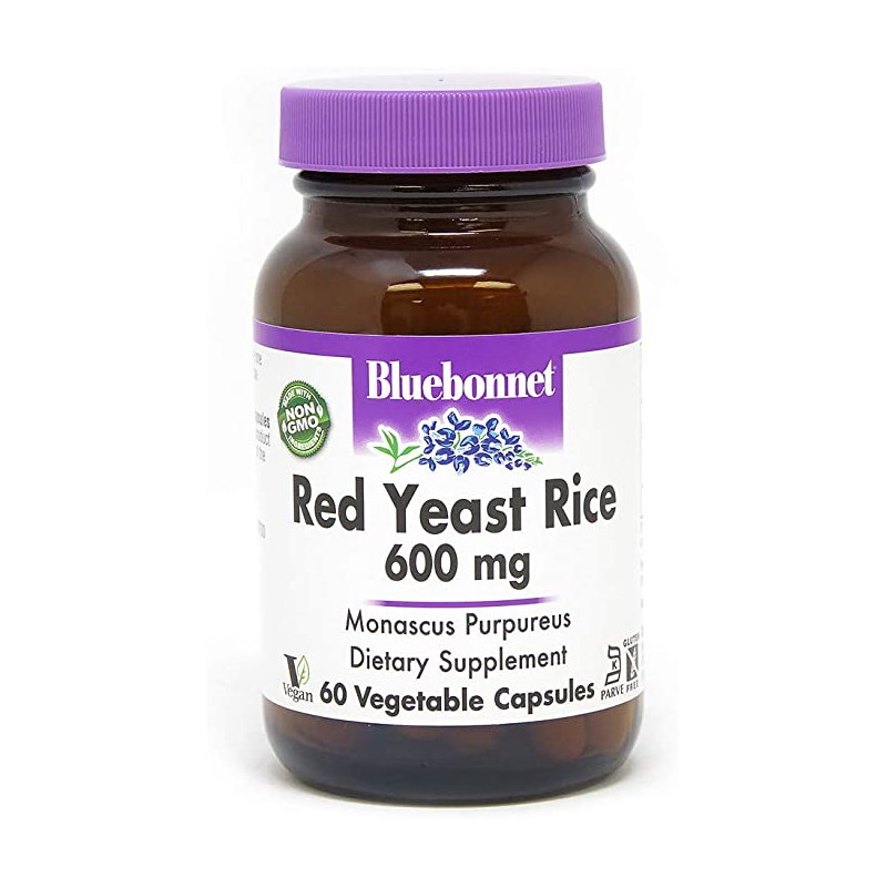 Натуральная добавка Bluebonnet Nutrition Red Yeast Rice 600 mg, 60 вегакапсул