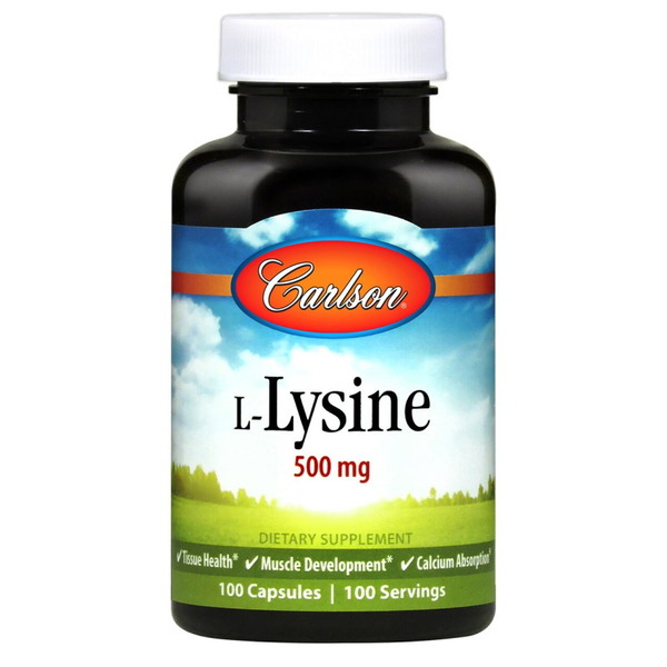 Амінокислота Carlson Labs L-Lysine, 100 капсул