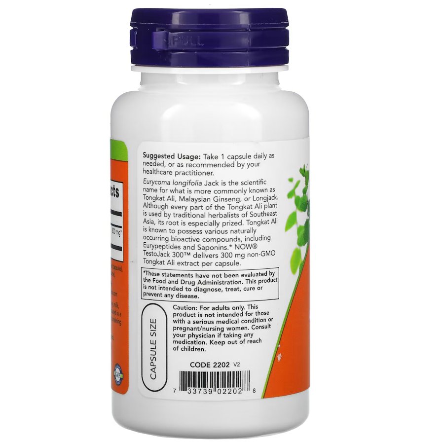 Стимулятор тестостерону NOW Testo Jack 300, 60 вегакапсул. Фото 3